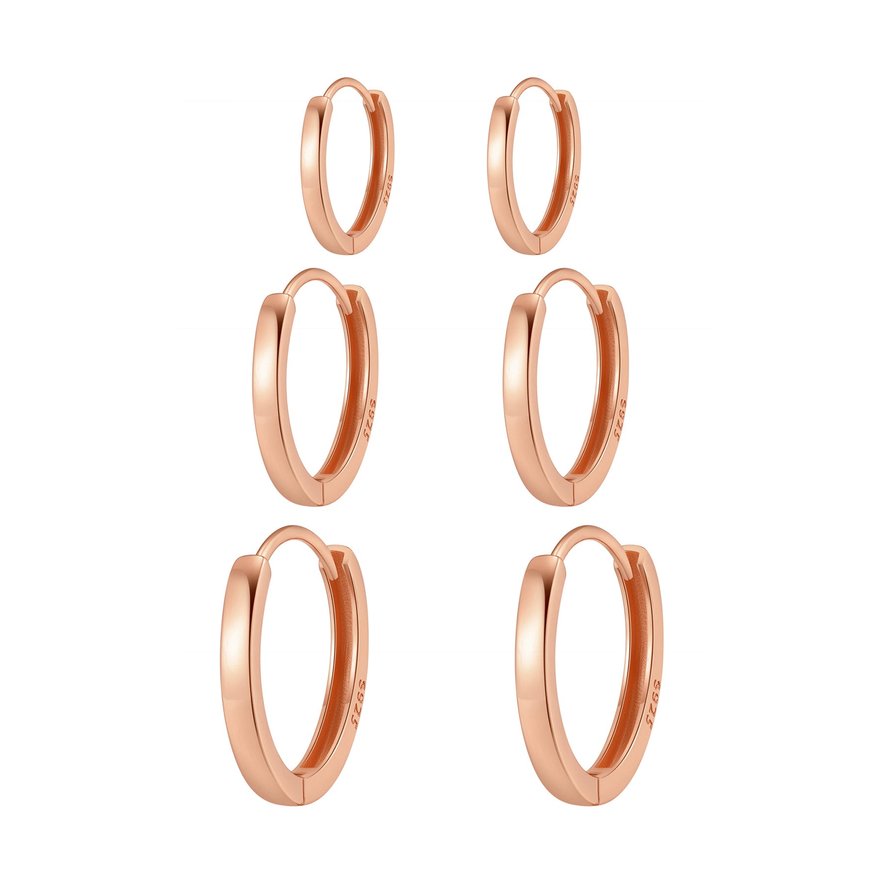 Classic Trio Band Hoop Earring Set Sterling Silver